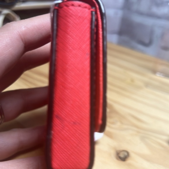 kate spade red saffiano leather business card holder - Picture 7 of 8